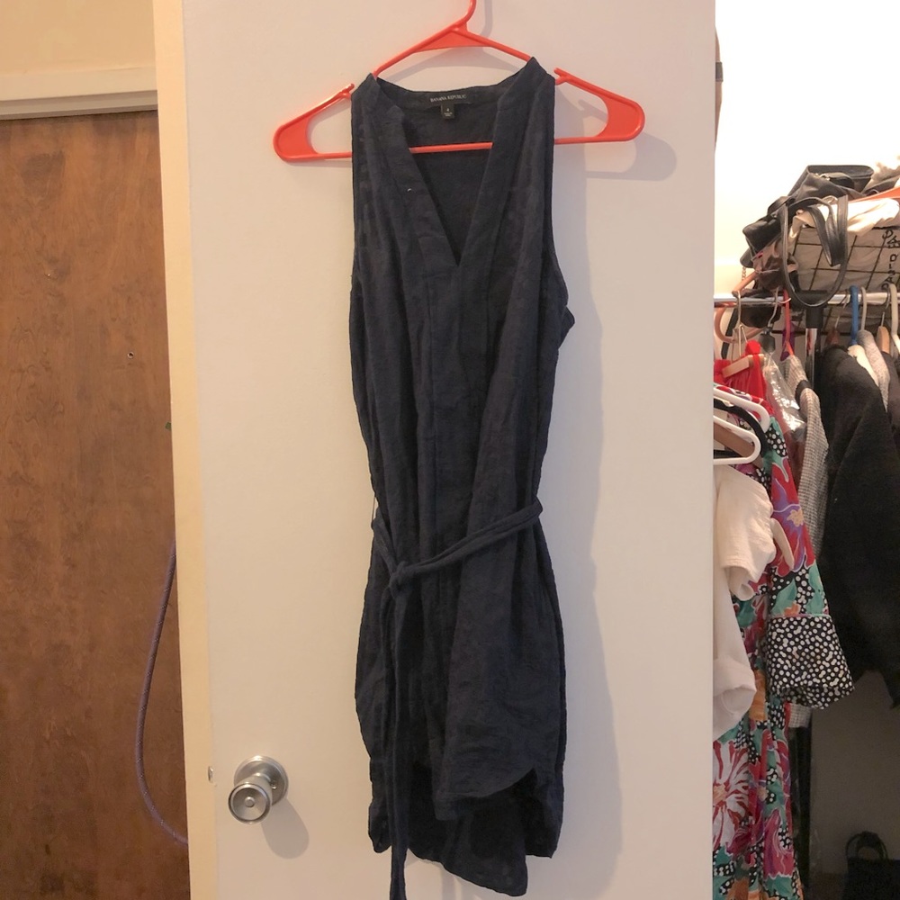Banana Republic Navy Razor Back Lace Dress
